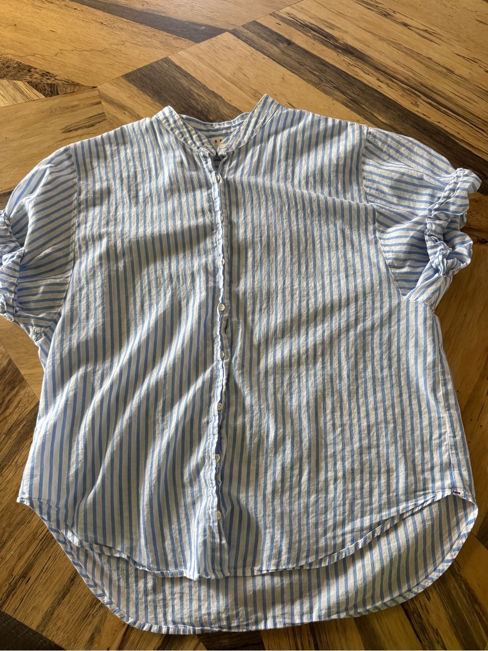 XiRENA Blue and White Striped Button-Down Shirt